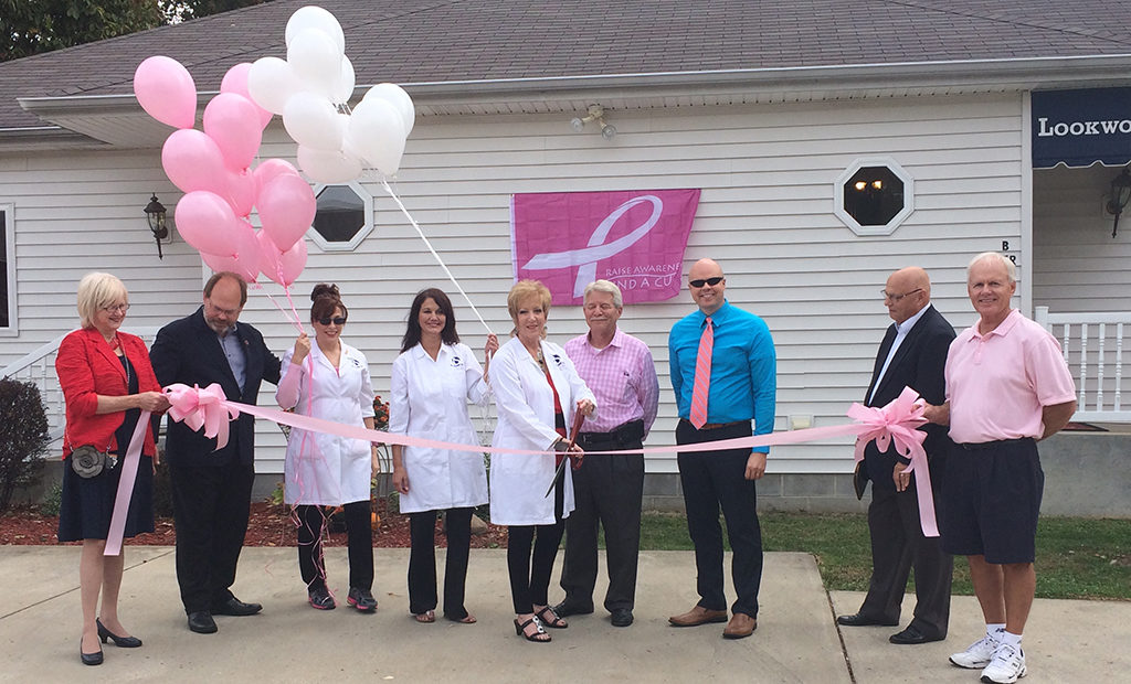 Ribbon Cutting announcing Lookworthy as an iS Clinical Cancer Care™ certified spa.