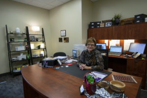 Peggy Cenova is pictured in her ISBDC office inside the Innovation Connector. Photo by: Mike Rhodes
