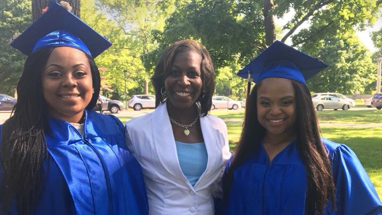 L-R: Scholarship recipient Kalyse Garrett, Muncie Central Assistant Principal Rhonda Ward, and scholarship recipient Joslyn Sloss. Photo provided.