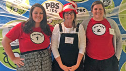 The Cat (in the Hat) is out of the bag! WIPB-TV has received a grant to bring science and literacy programming to young learners on the south side of Muncie. Michelle Kinsey, Community Engagement and Grants Manager for WIPB, will work with community partners including Amanda Owen of Ross Community Center (left) and Darbi Strahle of Habitat for Humanity (right), on the project. Photo provided