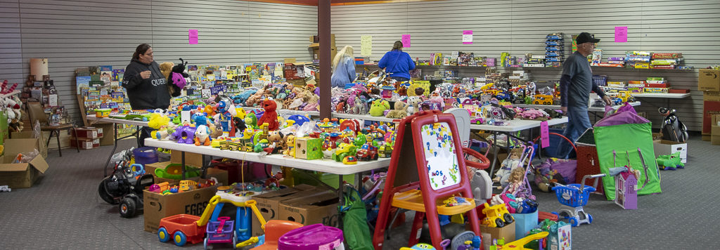 A wide selection of toys to choose from are pictured in the used toys section of the Toys For Tots office when photographed in late November. 