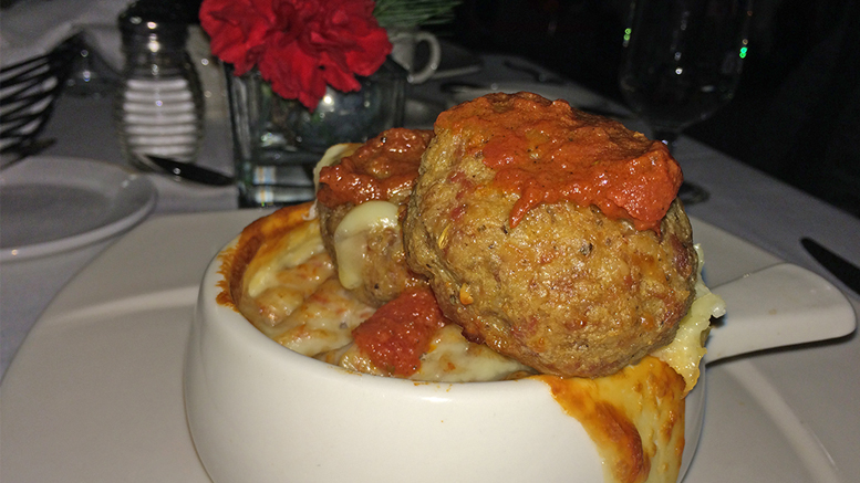 Allegre’s hefty meatballs are “strikingly” good. Photo by: Nancy Carlson