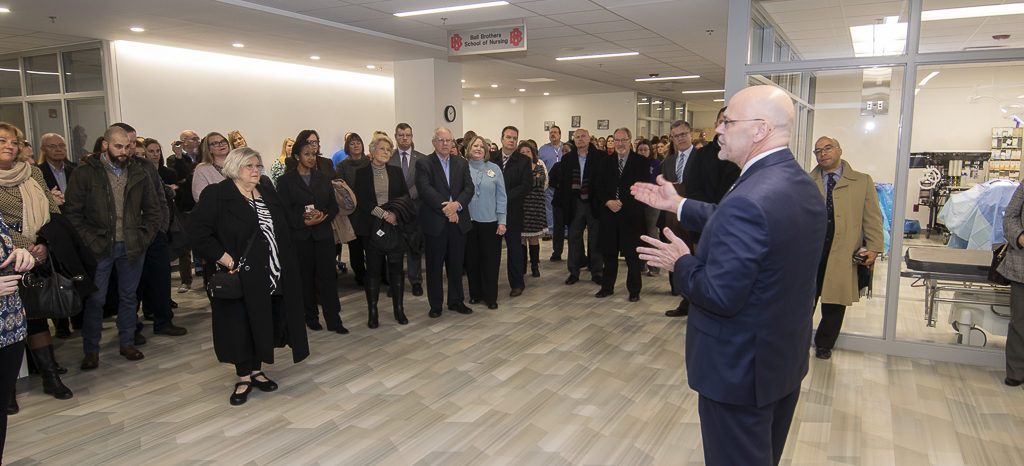 Jeffrey D. Scott, Chancellor of Ivy Tech Muncie and Henry County is pictured making remarks to those in attendance for the ribbon cutting. Photo by: Mike Rhodes