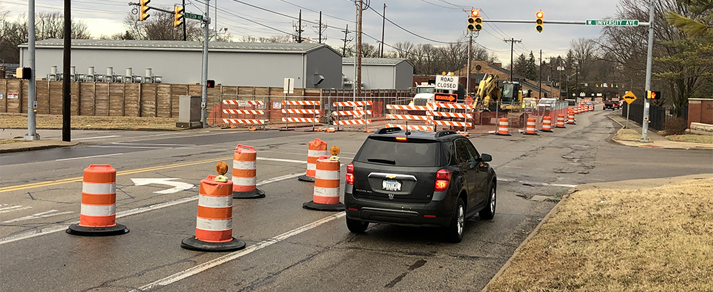 Corner of University Avenue and Tillotson as photographed on 3/14/19