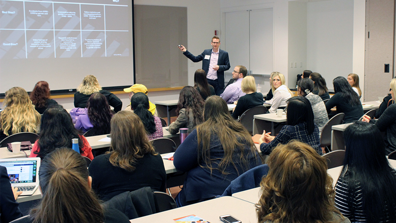 Michael Wolfe from Ontario Systems is pictured presenting at a previous WWiT conference. Photo provided.