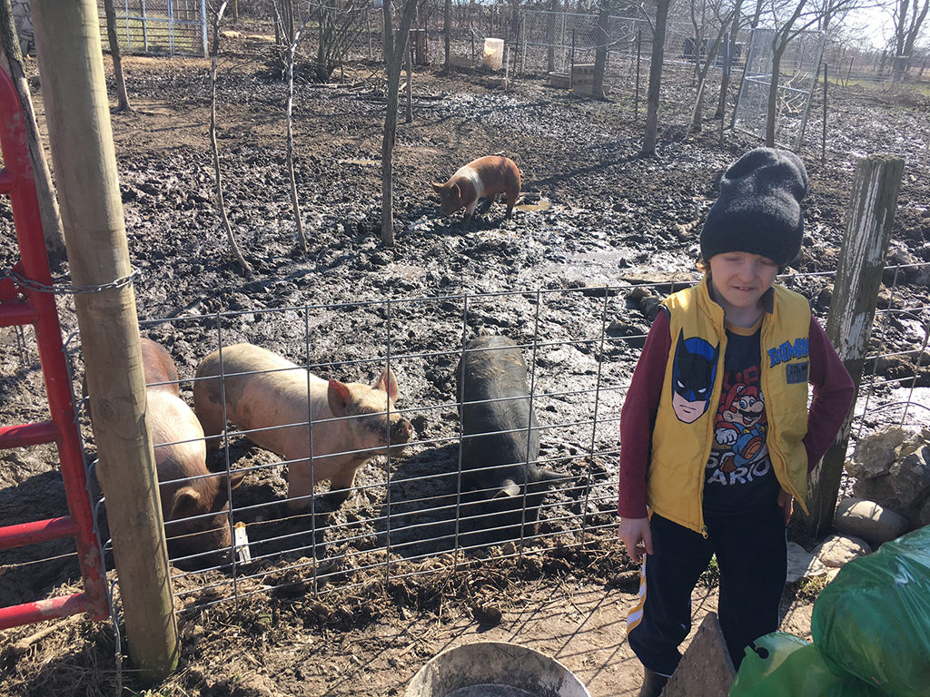 Aaron Hunter out in his happy place, the barnyard. Photo provided