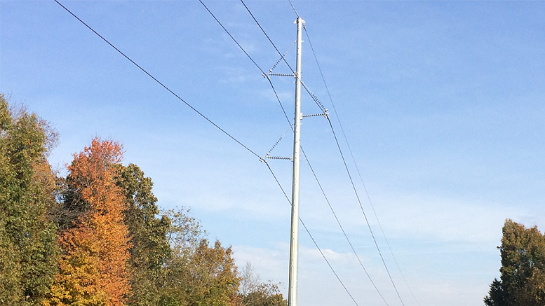 The Southern Muncie Area Improvements project involves upgrading about 3 miles of electric transmission line, building a new substation and upgrading several area substations in Delaware County. Aging wood poles will also be replaced with steel monopoles. (Pictured.) Photo provided