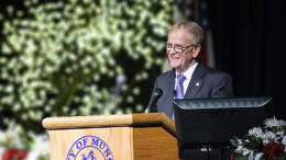 City of Muncie Mayor Dennis Tyler presents his final "State of the City" address at the Horizon Convention Center. Photo by: Mike Rhodes