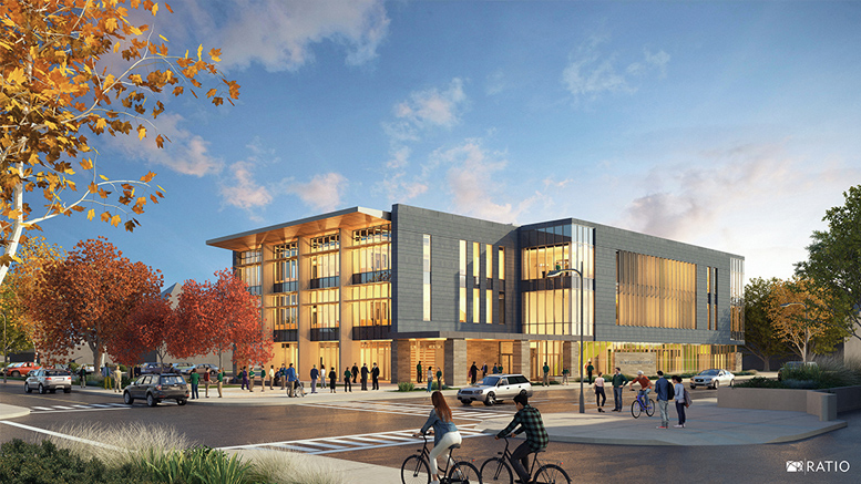 Artist rendering—Ivy Tech exterior downtown north building. Photo provided by: Ivy Tech Community College