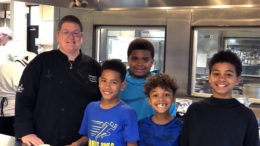 Chef Heather Pier is pictured with some of her young chefs. Photo provided