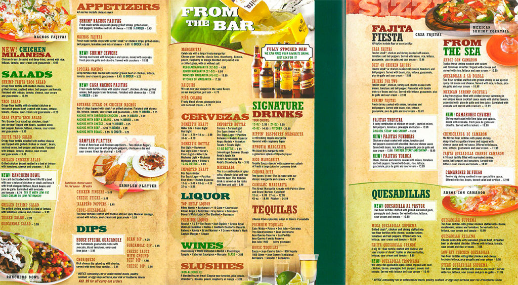 Click on the image above to open a PDF file containing Casa Del Sol's complete menu.