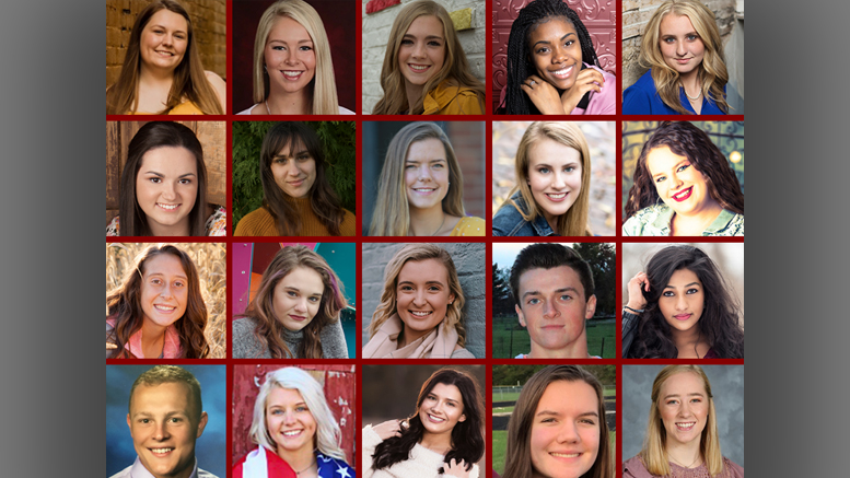 Angela Buck, Cora Conatser, Melissa Crouch, DeKayla Elliott, Madeline Evans (top row); Taylor Gillum, Frances Heintzelman, Lily Johnson, Elizabeth Kornilow, Alexis McAllister (second row); Olivia Cheyanne Neal, Jordan Nelson, Allison Polk, Joshua Price, Munthira Raju (third row) Grahm Reedy, Karlee Rumfelt, Sarah Smoot, Tabitha Snyder, Mackenzie Walker (bottom row)