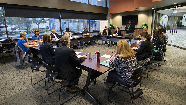 IPA CEO Claudia Cummings leads a discussion of regional philanthropists. Photo by: Mike Rhodes