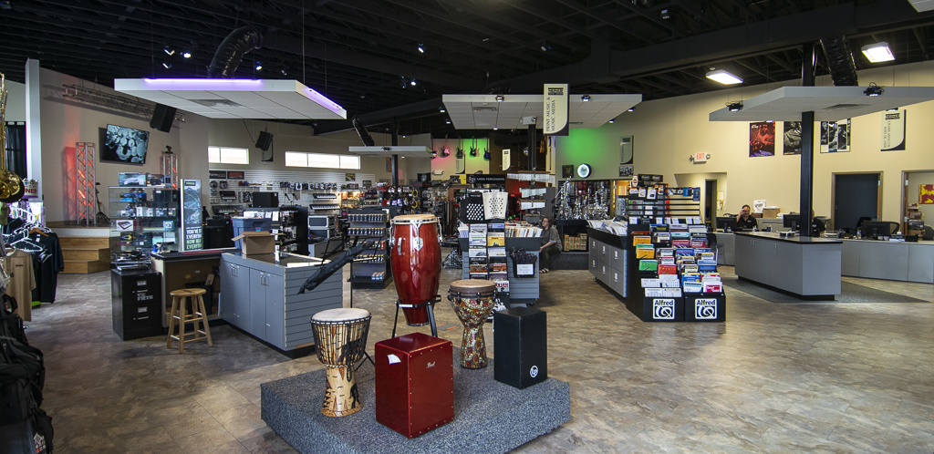 Muncie Music Center's open and airy showroom. Photo by: Mike Rhodes