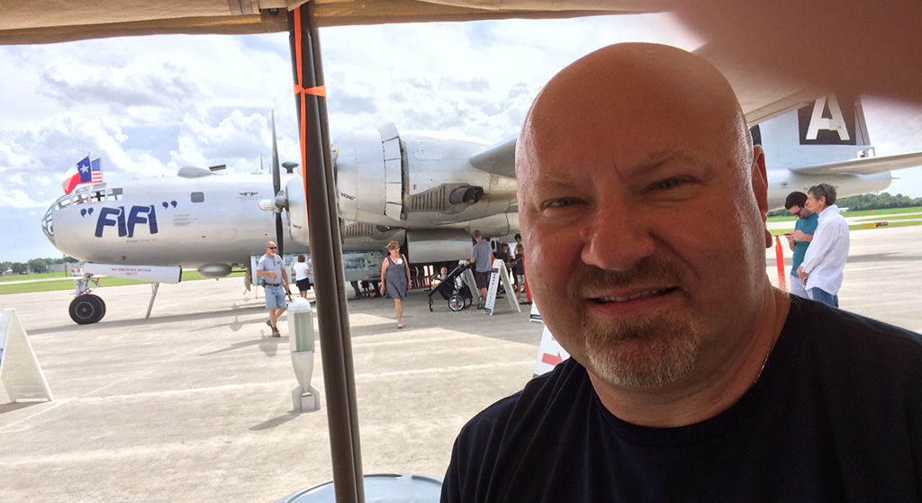 Jan Kornilow and his family took a tour inside the B-29 FiFi's cramped fuselage. Photo by: John Carlson