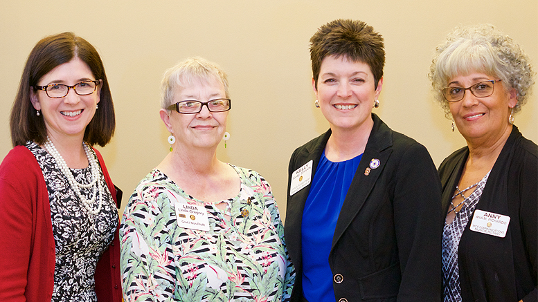 (From L-R) Kate Stoss – Secretary, Linda Gregory – Treasurer, Kelly Shrock – President, Ana Pichardo – President-Elect. Photo by: Matt Howell