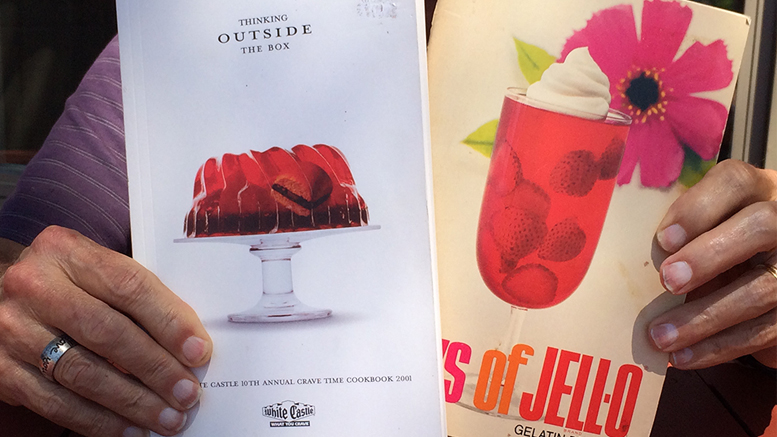 Books’ covers hint at Jell-O’s limitless appeal. Photo by: Nancy Carlson