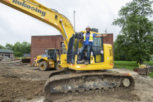 Excavator Operator Marcus Miller is pictured working at the I&M substation on August 27th. Photo by: Mike Rhodes