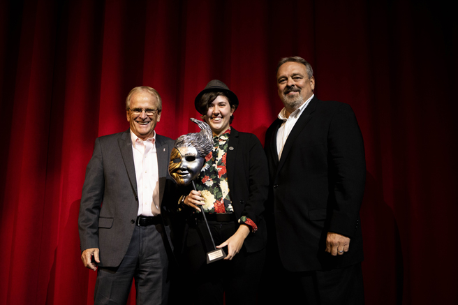 L-R: Mayor Dennis Tyler, Rachel Replogle, Jeff Howe