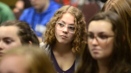 Students are pictured attending today's Delaware County Industry Expo. Photo provided