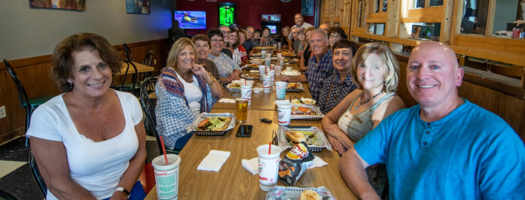 Hurlbut Hall group taking over Mancinos for lunch. Photo by: Mike Rhodes