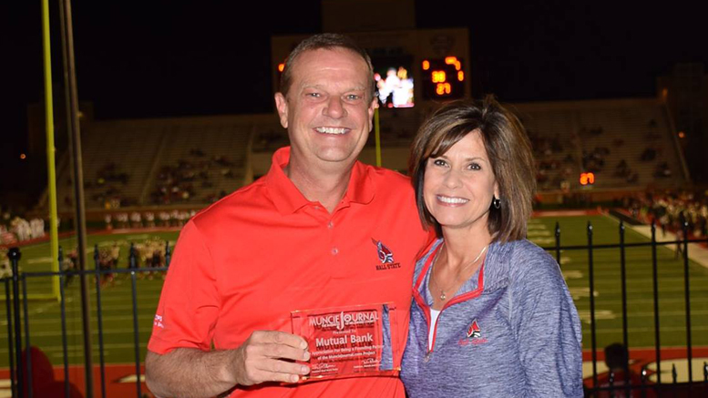 This 2016 photo of Pat Botts and his wife Jane was taken during "Muncie Journal night" at Ball State's Scheumann Stadium. Photo by: Mike Rhodes