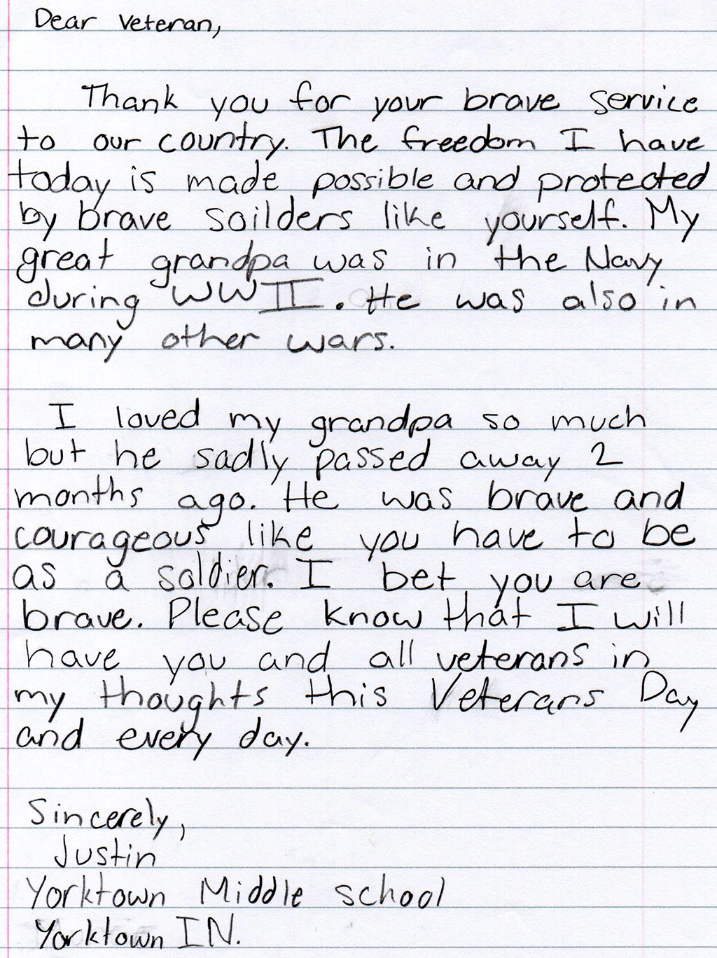 Letters To Veterans