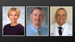 Pictured L-R: Paula Tyler, orthopedic and neuroscience service line leader at IU Health Ball, Dr. Brent Damer, orthopedic surgeon at Central Indiana Orthopedics and Dr. Joseph Zucker, field medical director for TEAMHealth. Photo provided