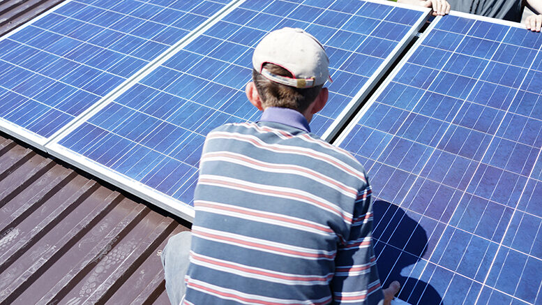 A solar panel installation. Photo by: story blocks