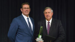 Jud Fisher is pictured with James Rosema as the winner of the 2019 Fisher Governance Award.