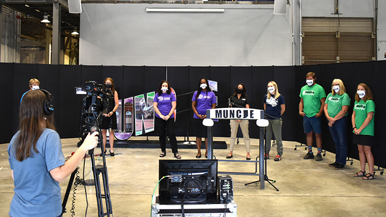 A behind-the-scenes photo of the Muncie team giving their presentation. Photo provided by Jane Ellery