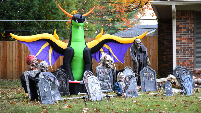 A colorful and scary Halloween decoration somewhere in Muncie. Photo by Mike Rhodes