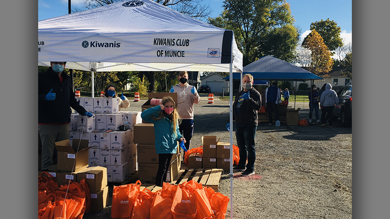 Volunteers from local Kiwanis, Altrusa, and Ball State University participated in the classroom supply event. Photo provided