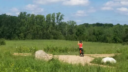 A lone bike rider is pictured enjoying the view. Photo provided