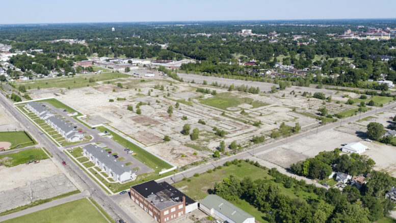 An aerial view of the 53-acre main parcel of RACER’s former General Motors property. Photo provided by RACER Trust.