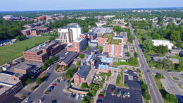 Aerial image of the IU Health Ball Memorial Hospital campus. Photo provided