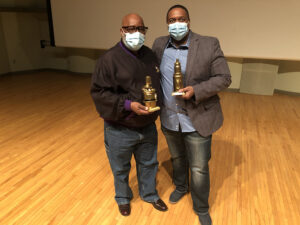 Neighborhood Clean-up Winner, Industry Neighborhood Association (Eddie Chappel) and runner-up Whitely Community Council (Ken Hudson). Photo provided.