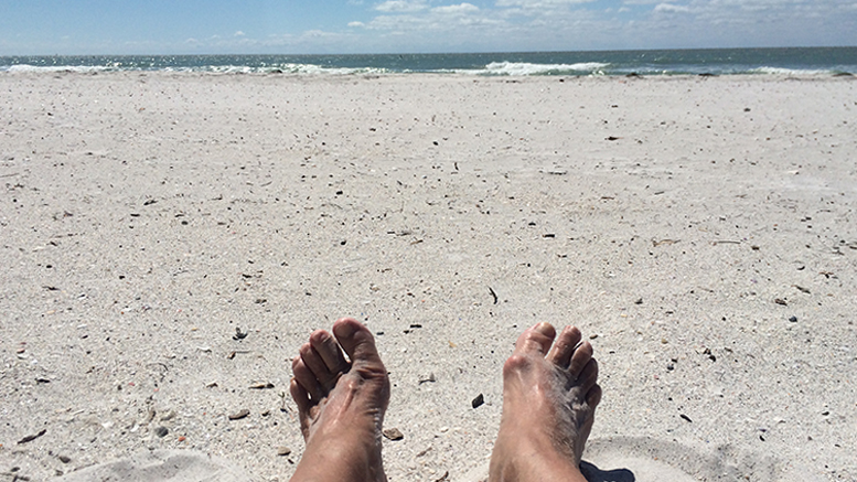 Some sand, some saltwater and avoiding sharks make for a fine vacation. Photo by Nancy Carlson