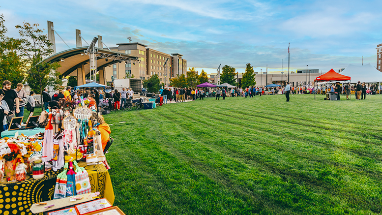 Canan Commons in Downtown Muncie. Photo provided by Intersection