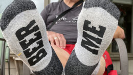 Do “beer me” socks send the right message to gout sufferers? Photo by Nancy Carlson