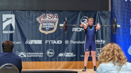 Caleb preparing for his 2nd attempt at the Snatch
