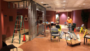 Construction in the lobby of city hall. Photo provided.