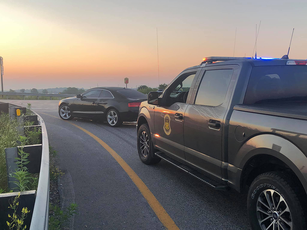 Stuck on a ramp in Missouri.