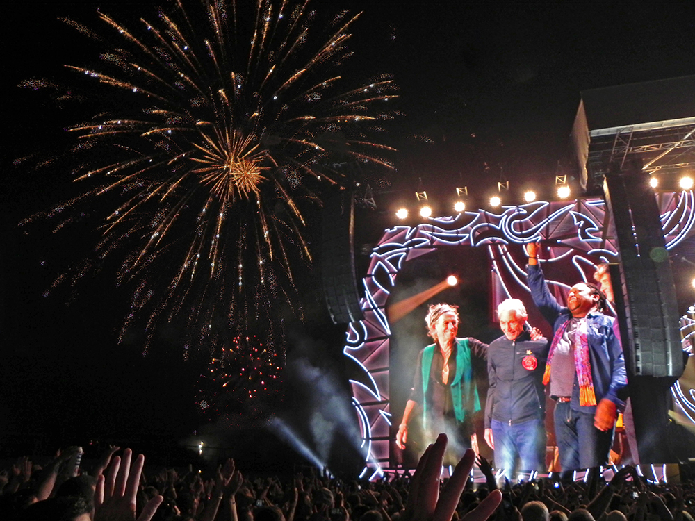 Charlie Watts is pictured at the end of the Rolling Stones concert held at the Indianapolis Motor Speedway. Photo by Mike Rhodes.