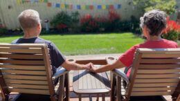 Matching Amish rockers promote the joy of backyard gazing. Photo by Katie Carlson.