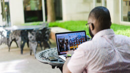 Fast computers and internet access allow many workers to work from anywhere.