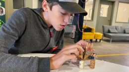 A student participant from Tech Camp summer 2021 is creating their own WobbleBot from a workshop kit. Photo by: Kyra Zylstra