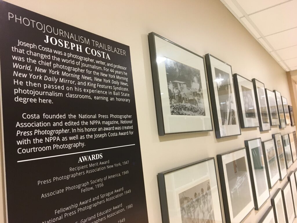 Part of a Ball State Journalism project displaying Joe Costa's photographs. Photo by Julie Metzger