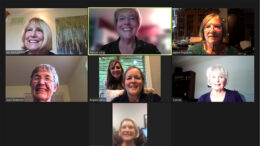 Ponder and Plunge Members: Top left to right: Jill McCarthy, Patricia Lang, Janice Engstrom. Middle: Joan Anderson, Angela Lykins (back) and Beth McCrady (front), Connie Ruebel. Bottom: Sue Brooke