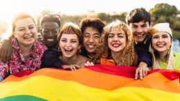 Diverse young friends celebrating gay pride festival. Photo provided by Amy Leffingwell